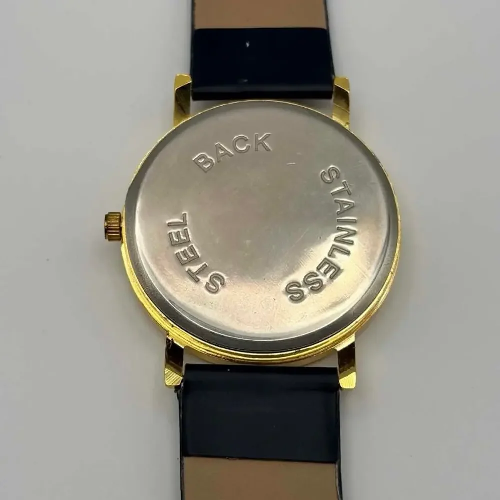 Gold & Black Pokeadot Geneva Men’s Watch